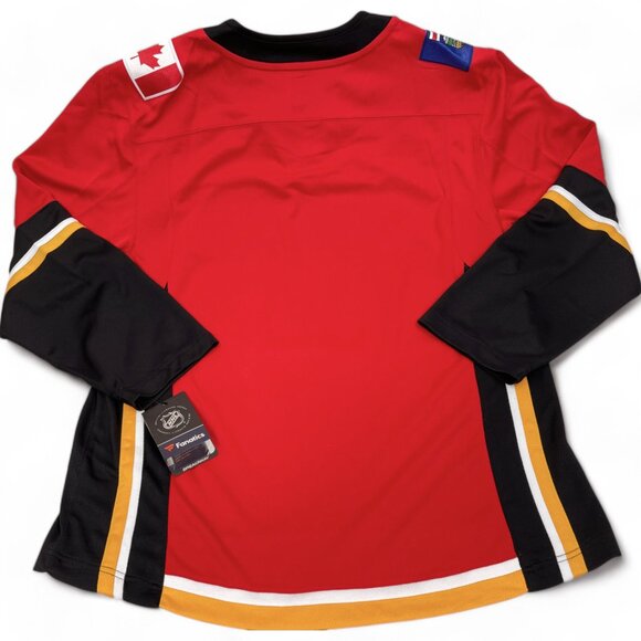$149 Calgary Flames SEWN Breakaway Fanatics NHL Hockey Jersey Men's Small  NWT - Picture 5 of 6